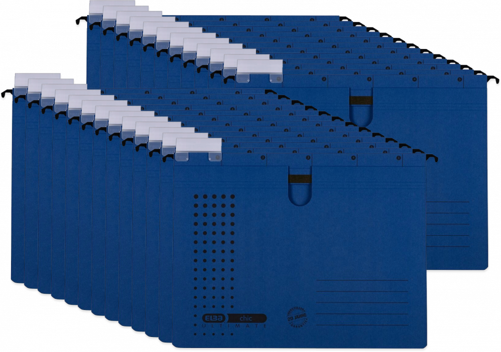 25x Skoroszyt zawieszany Elba Chic Ultimate, A4, 245x318mm, 230g/m2, granatowy