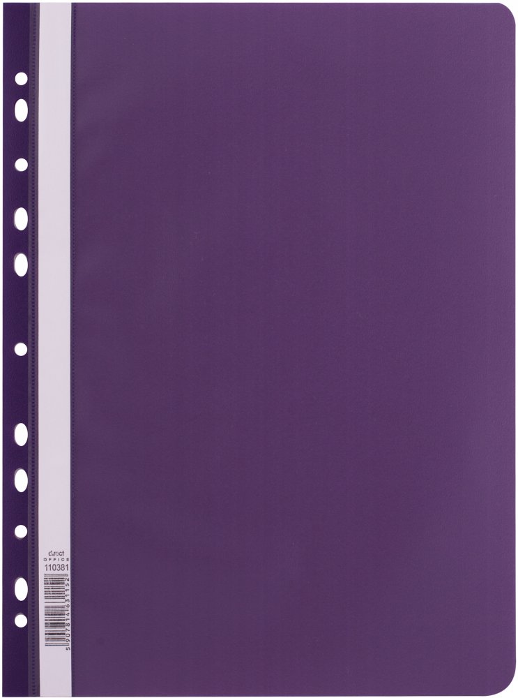 Skoroszyt plastikowy oczkowy D.Rect, A4, fioletowy