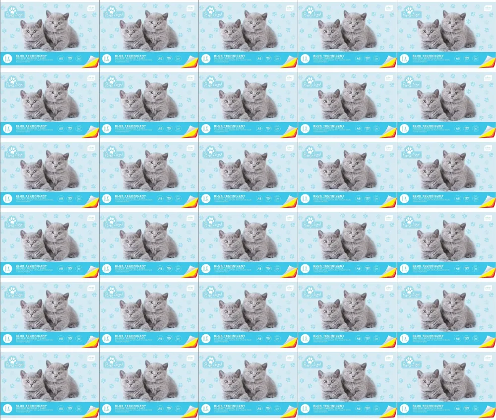 30x Blok techniczny kolorowy Interdruk, A5, 20 kartek, mix kolorów