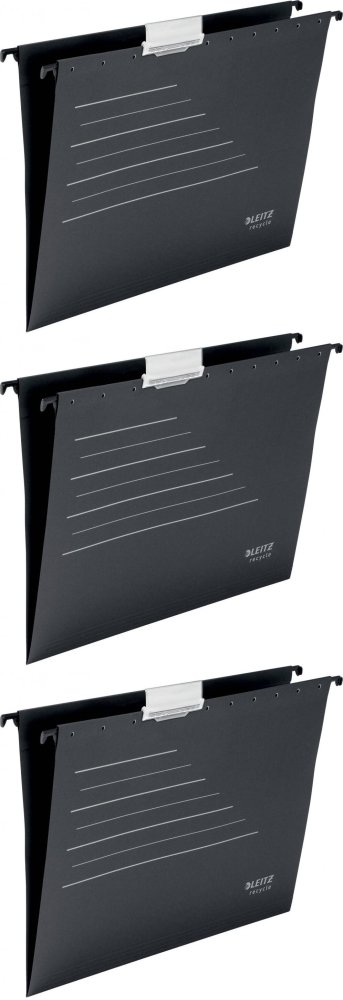 3x Teczka zawieszkowa kartonowa Leitz Alpha Recycle, A4, 348x260mm, 250g/m2, czarny
