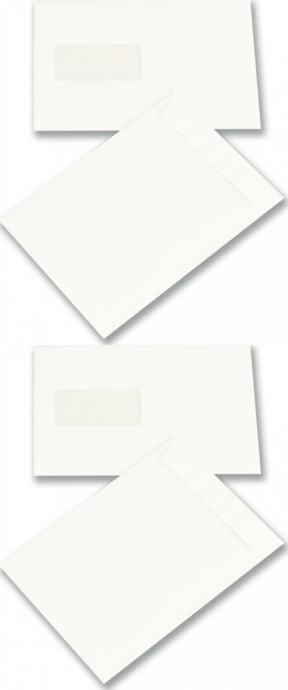 2x Koperta standardowa NC, C5, z paskiem HK, okno lewe, 500 sztuk, biały