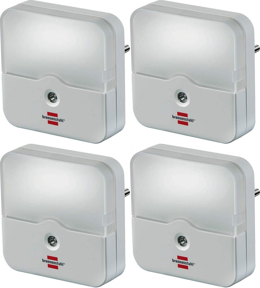 4x Lampka nocna Brennenstuhl OL 02E, LED, z czujnikiem zmierzchowym, biały