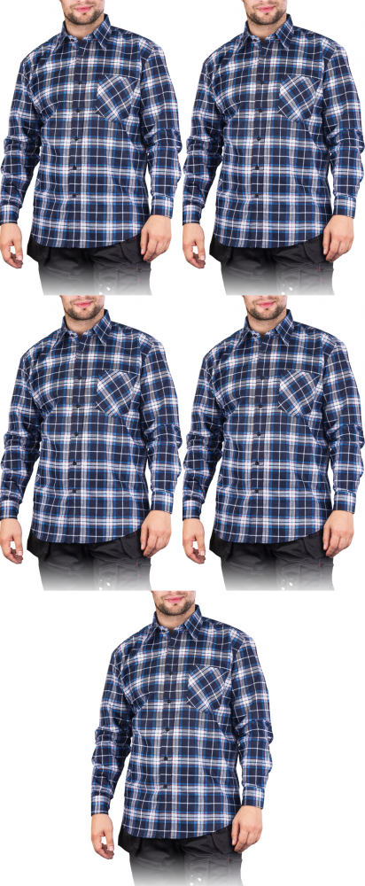 5x Koszula flanelowa Reis, gramatura 120g, rozmiar XL, niebiesko-granatowy