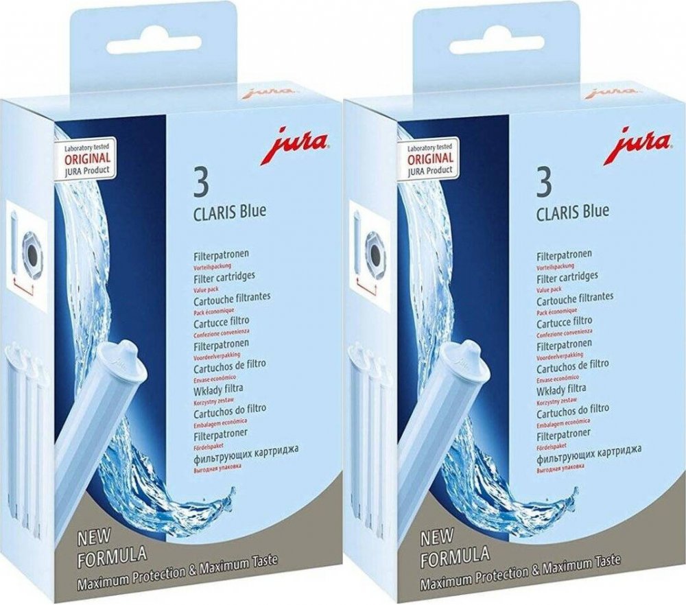 2x Filtr do ekspresu Jura Claris Blue Plus 24231, 3 sztuki, niebieski