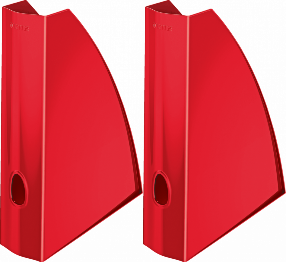 2x Organizer na dokumenty Leitz Wow, A4, 75 mm, do 600 kartek, metaliczny czerwony