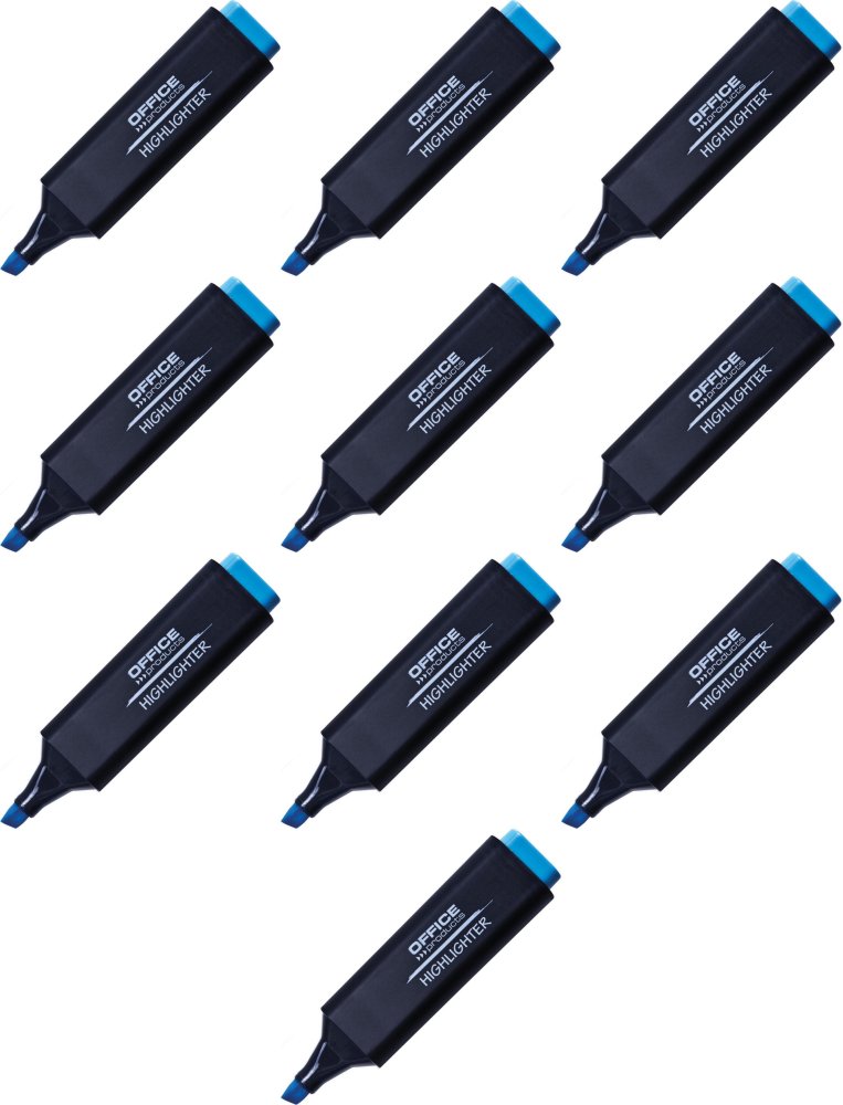 10x Zakreślacz Office Products, ścięta, 1-5mm, niebieski