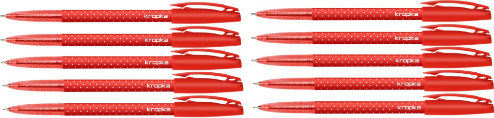 10x długopis Rystor, Kropka, 0.5mm, czerwony