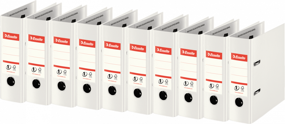 10x Segregator A5 Esselte No.1 Power, 75mm, do 500 kartek biały