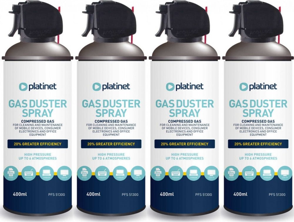 4x Sprężone powietrze Platinet PFS5130G, z pistoletem, 400ml