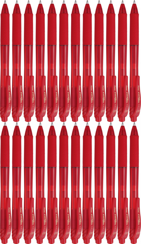 24x Pióro kulkowe automatyczne Pentel, EnerGel BL-107, 0.7mm, czerwony