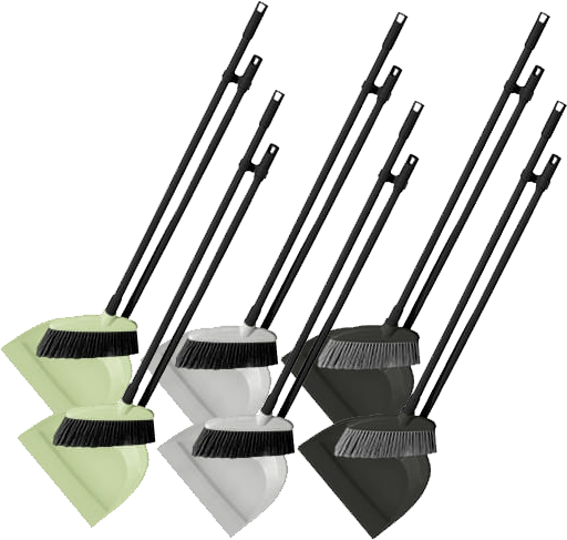 6x Zestaw do zamiatania York Leń, mix kolorów, miotła + szufelka