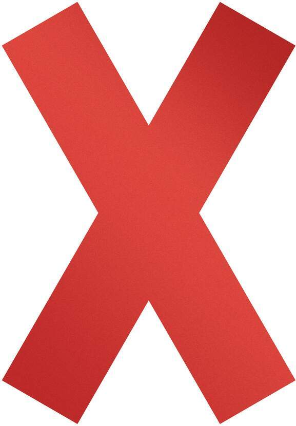 Naklejka podłogowa/znacznik Durable, krzyżyk, odklejalna, 5 sztuk, czerwony