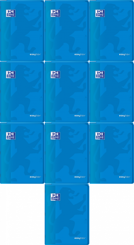 10x Zeszyt w kratkę Oxford easyBook, A4, 60 kartek, mix kolorów