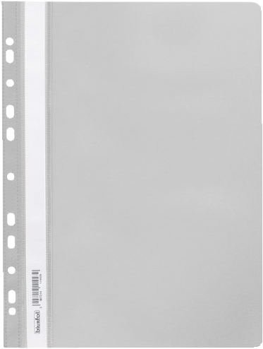 Skoroszyt plastikowy oczkowy Biurfol, miękki, A4, szary
