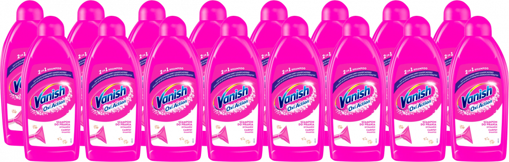 16x Szampon do dywanów i tapicerki Vanish, do prania mechanicznego, 500 ml