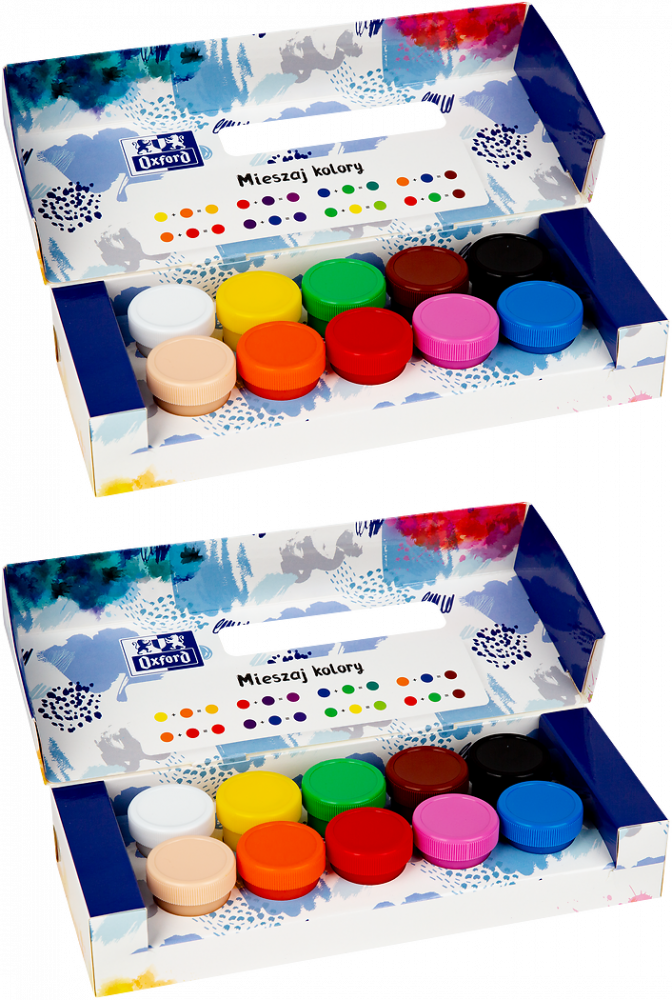 2x Farby plakatowe Oxford, 20ml, 10 sztuk, mix kolorów