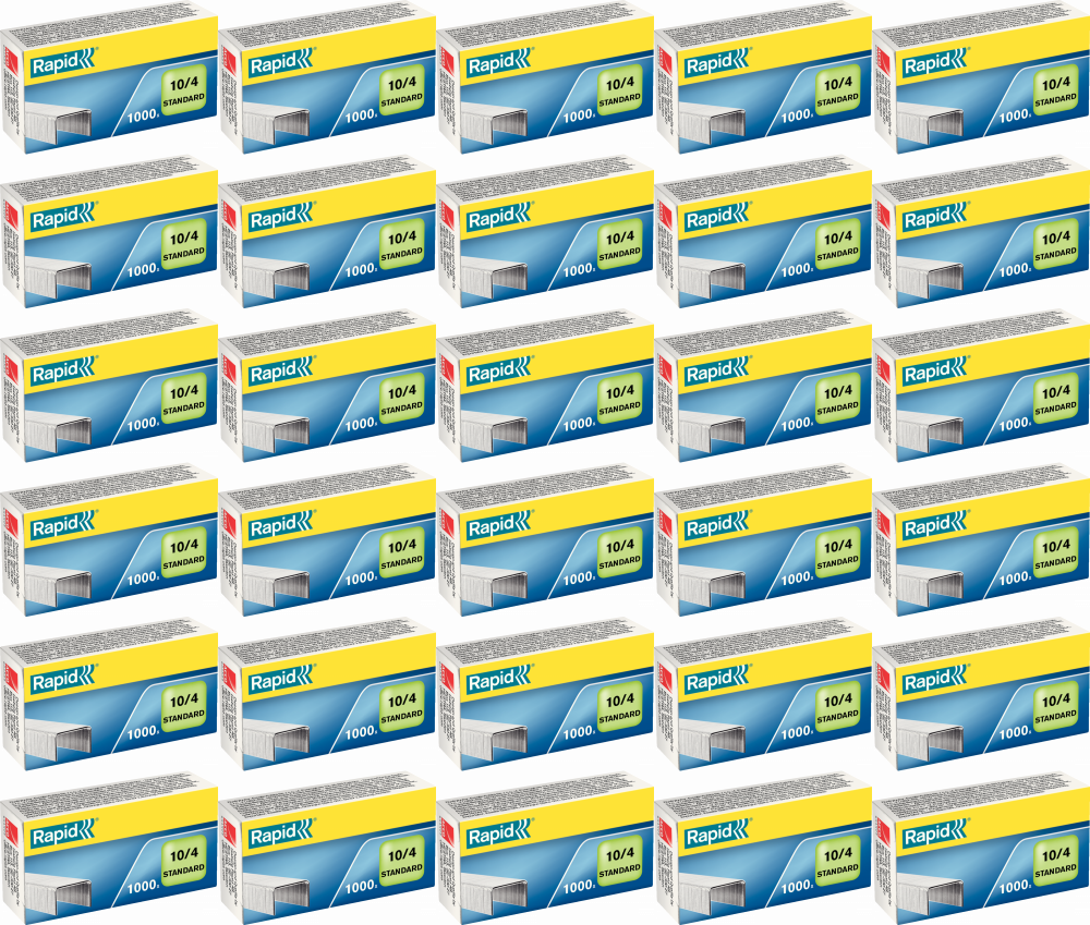 50x Zszywki Rapid Standard, 10/4 1M, 1000 sztuk, srebrny