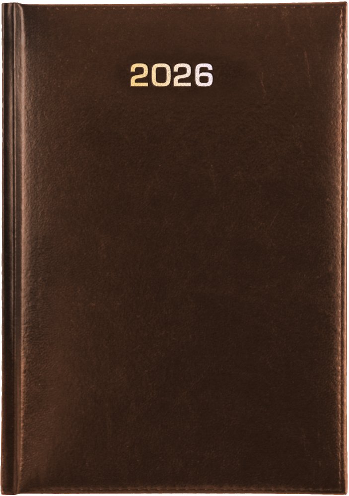 Kalendarz książkowy 2026, Udziałowiec, Dyrektorski, A5, dzienny, brązowy