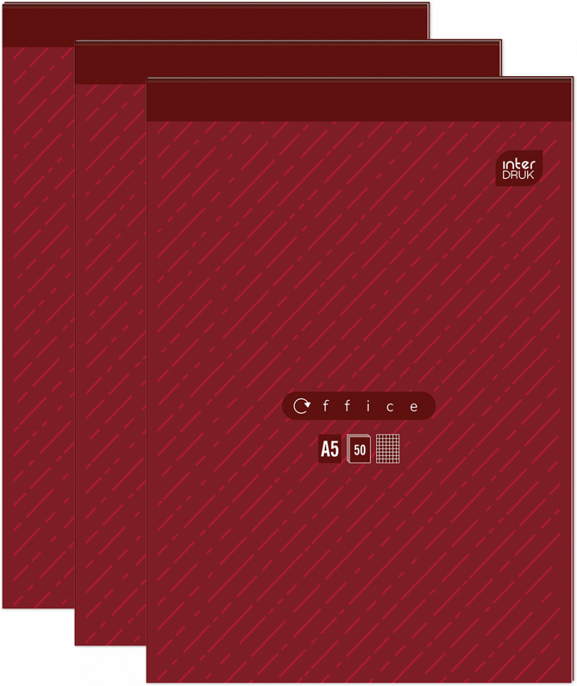 3x blok biurowy w kratkę Interdruk, A5, 50 kartek, mix wzorów