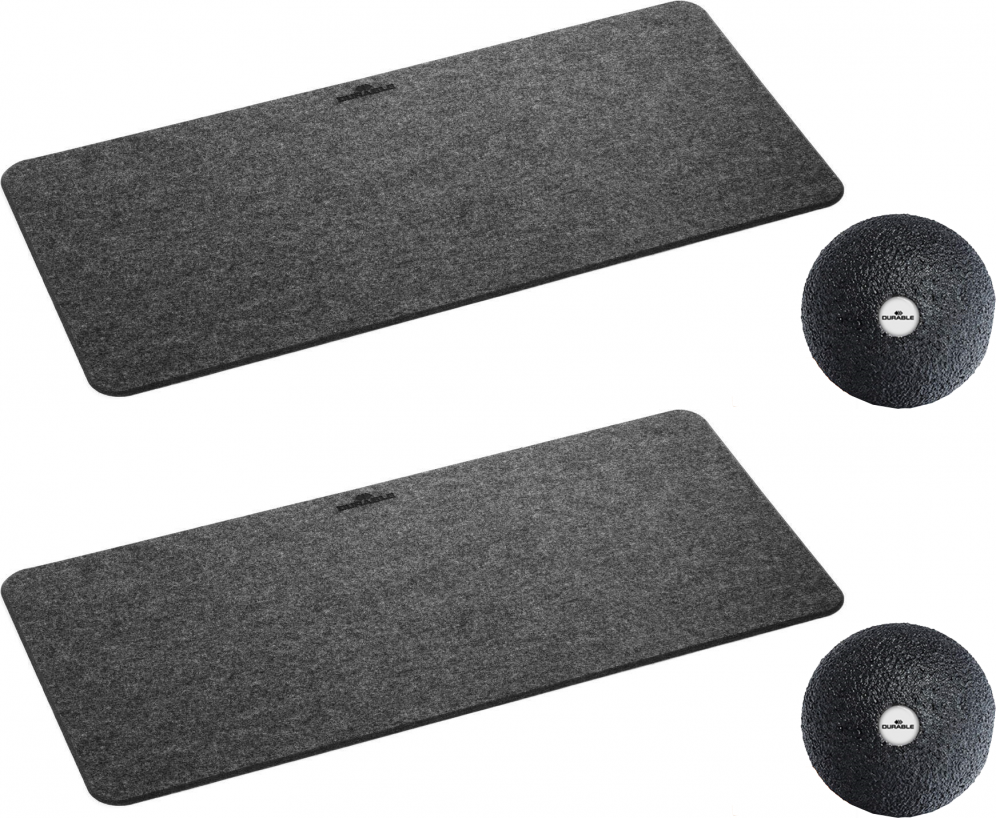 2x Podkład na biurko Durable EFFECT, 700x330mm + piłeczka ergonomiczna Durable Blackroll