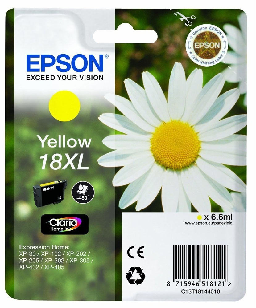 Tusz Epson T181440 (C13T18144010), yellow (żółty)