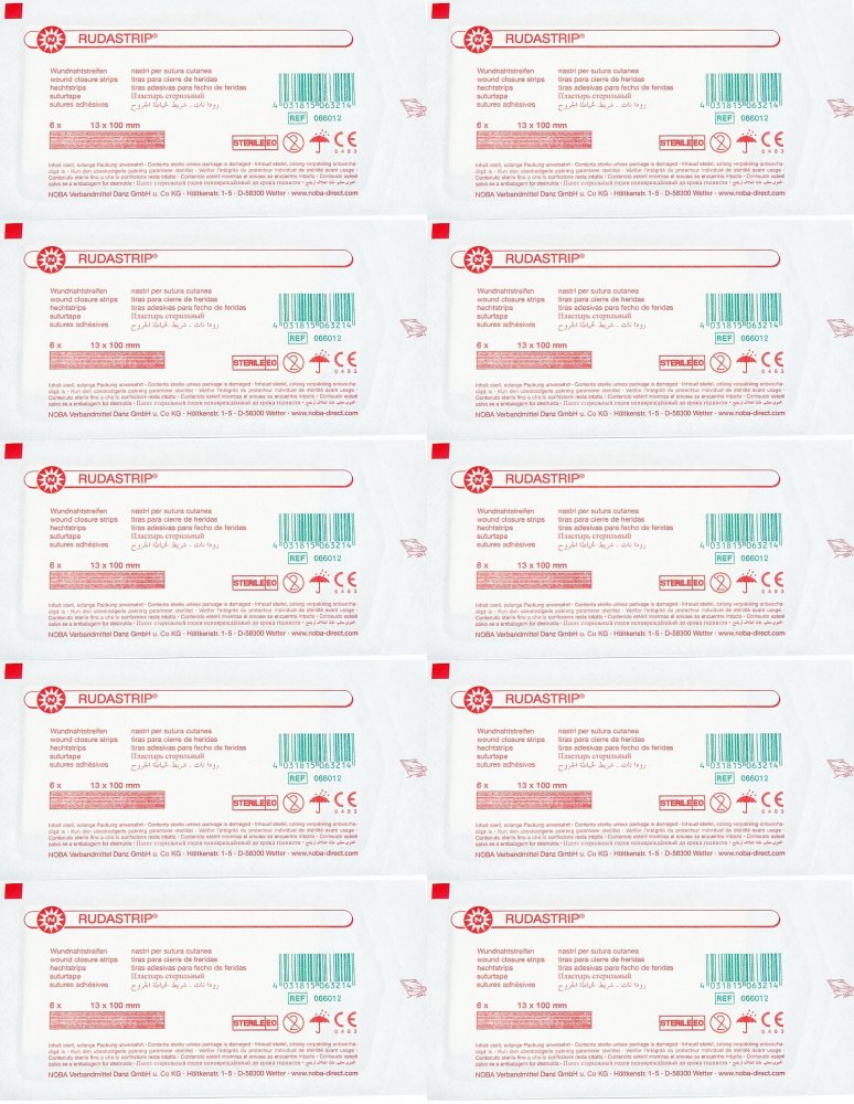 10x Paski do zamykania ran Steri Strip, 12mm x 100mm, 6 sztuk