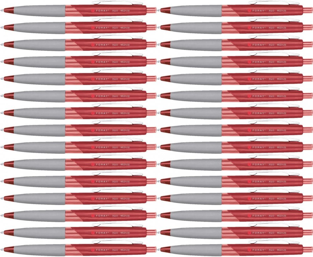 60x Długopis automatyczny Foray, XG50, 1mm, czerwony