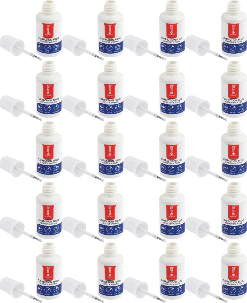20x Korektor w płynie MemoBe, z pędzelkiem, 20ml