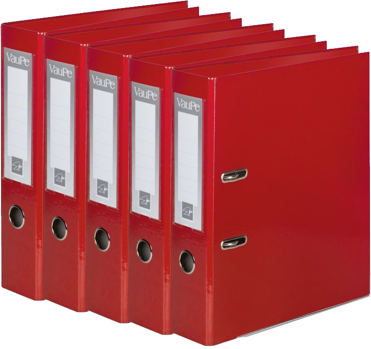 5x Segregator A4 VauPe FCK Premium, szerokość grzbietu 50mm, do 350 kartek, czerwony