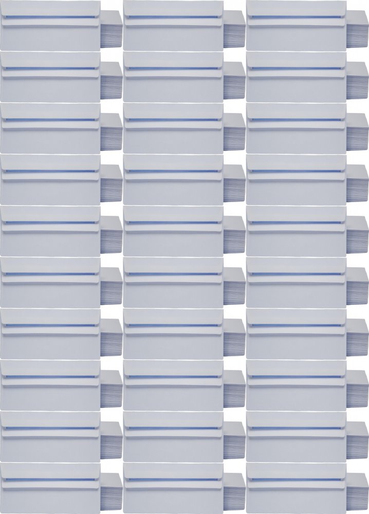 40x Koperta standardowa NC, DL, samoklejąca SK, 50 sztuk, biały