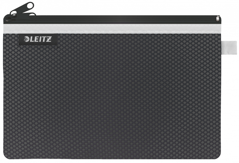 Koszulka/saszetka z suwakiem Leitz Wow, 2 przegródki, rozmiar L, 1 sztuka, czarny