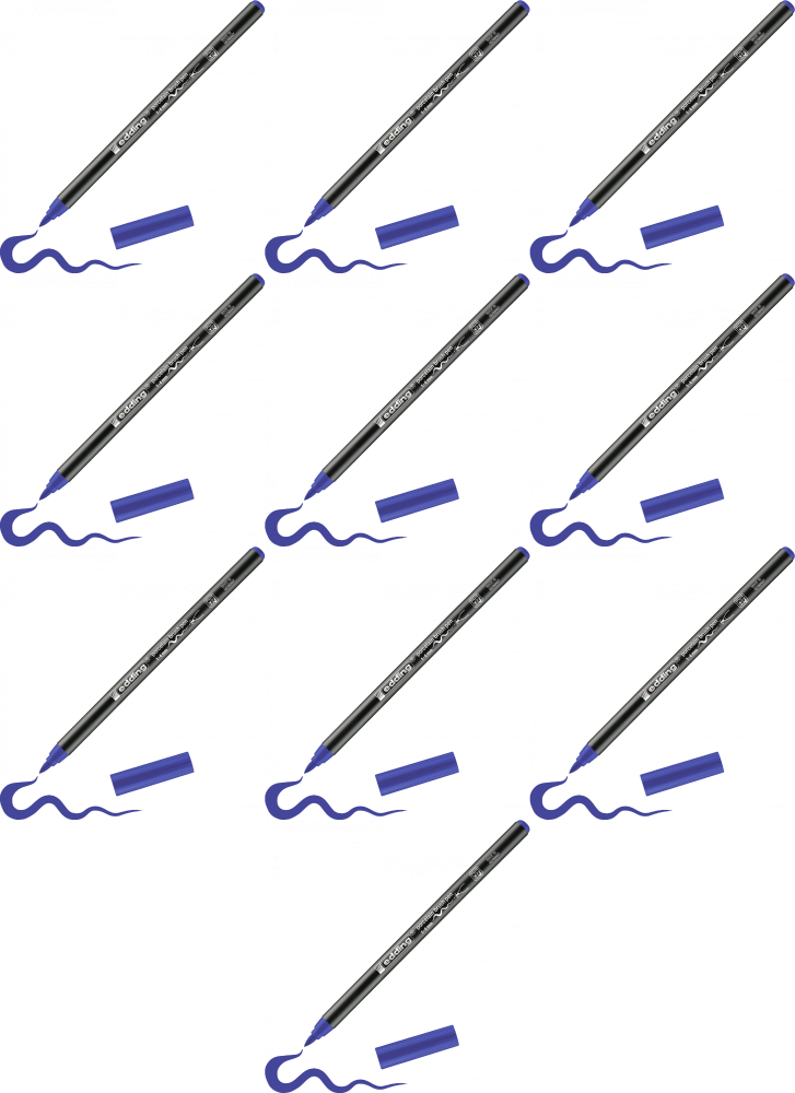 10x Pisak do powierzchni ceramicznych edding 4200, 1-4mm, 1 sztuka, niebieski