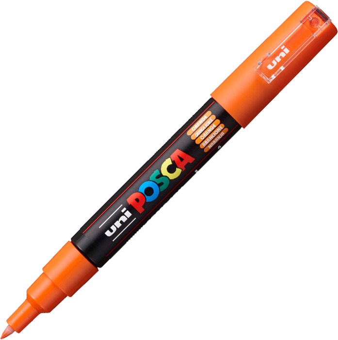 Marker Posca PC-1M, z farbą plakatową, okrągła, 0.7mm, pomarańczowy