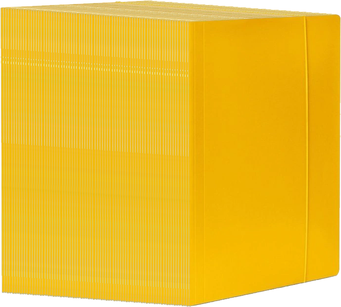 75x Teczka kartonowa z gumką Barbara, A4, 3mm, żółty