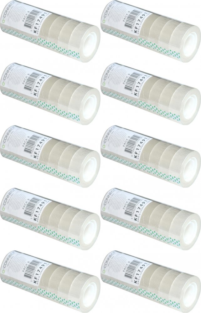 10x Taśma klejąca Q-Connect, 18mmx30m, 8 sztuk, przezroczysty