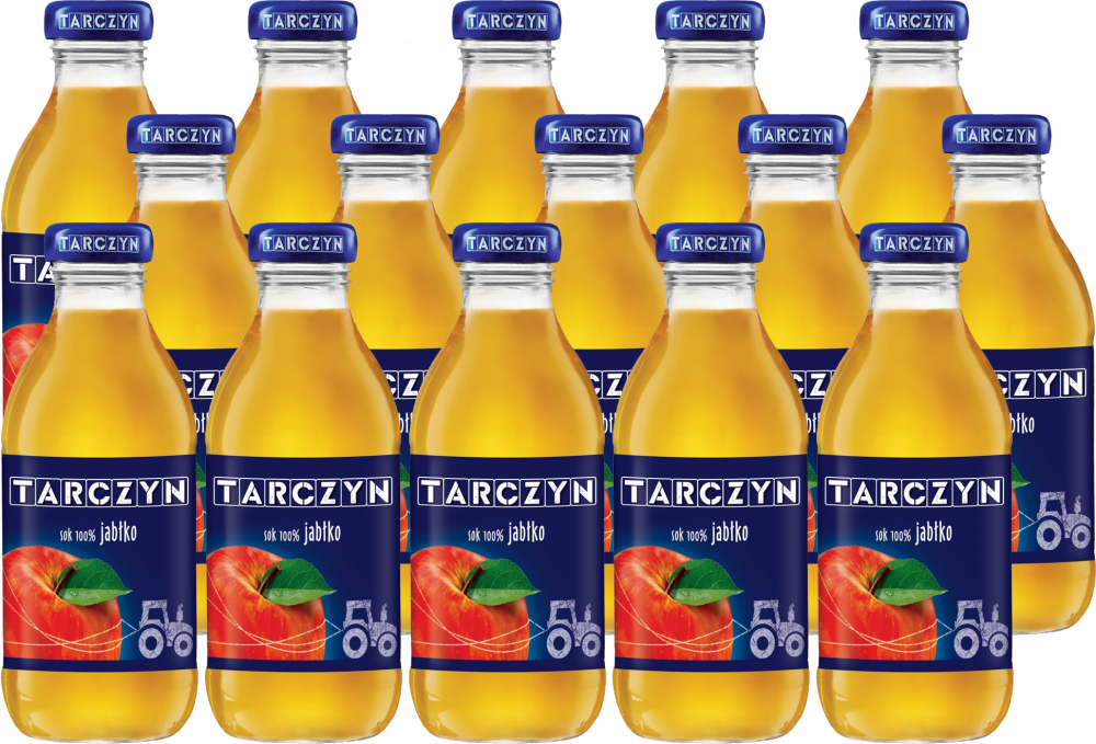 15x Sok jabłkowy Tarczyn, butelka szklana, 0.3l