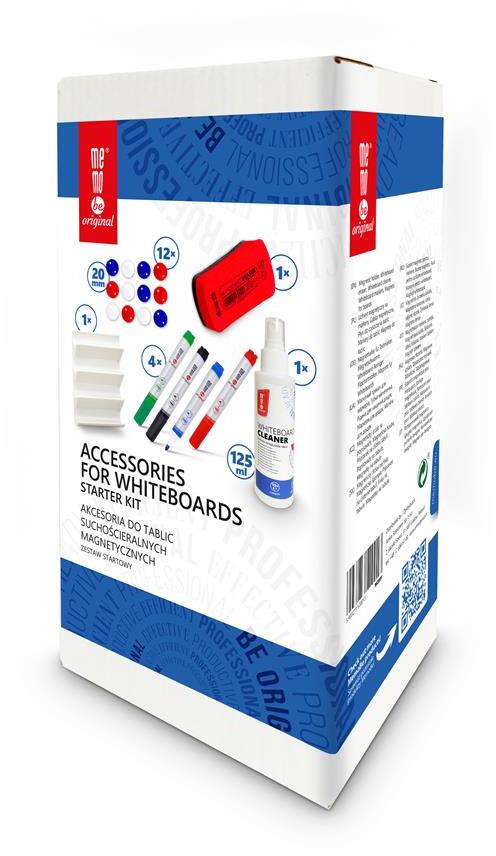 Zestaw startowy do tablic MemoBe, płyn 125ml, 4 markery, gąbka magnetyczna, uchwyt na markery, 12 magnesów