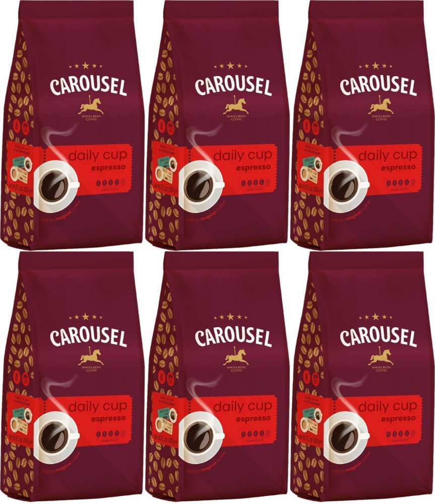 6x Kawa ziarnista Carousel Daily Cup Espresso, 1kg