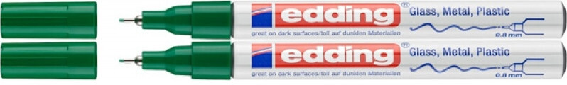 2x Marker olejowy połyskujący edding 780, okrągła, 0.8mm, 1 sztuka, zielony
