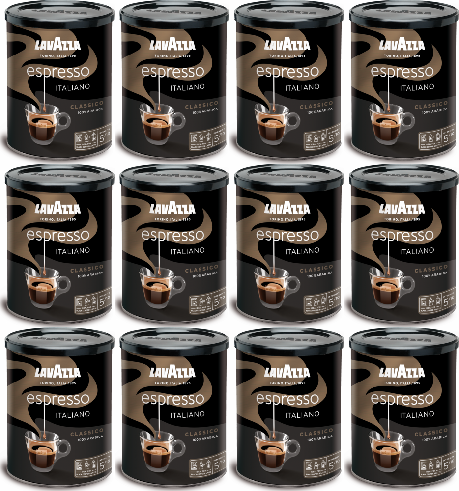 12x Kawa mielona Lavazza Espresso Italiano Classico, puszka, 250g