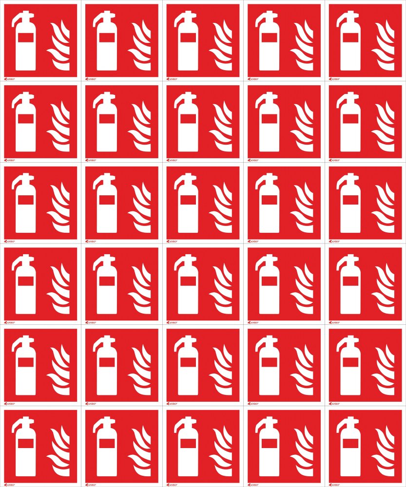 50x Tabliczka informacyjna Anro, "Gaśnica", 15x15cm