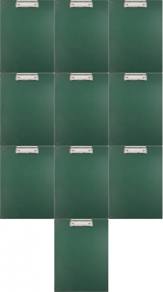 10x Clipboard Biurfol, A4, zielony ciemny