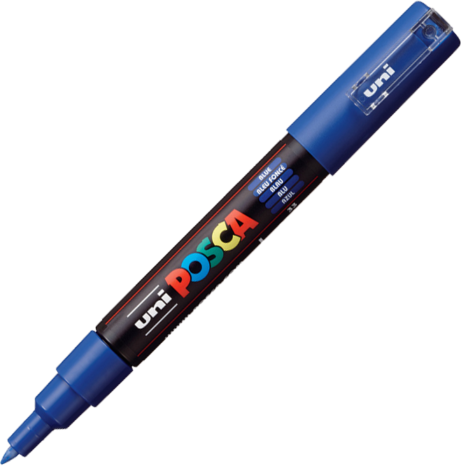 Marker Posca PC-1M, z farbą plakatową, okrągła, 0.7mm, niebieski