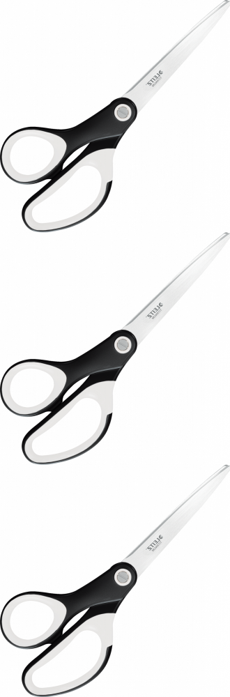 3x Nożyczki tytanowe Leitz Wow, 20.5cm, czarno-biały