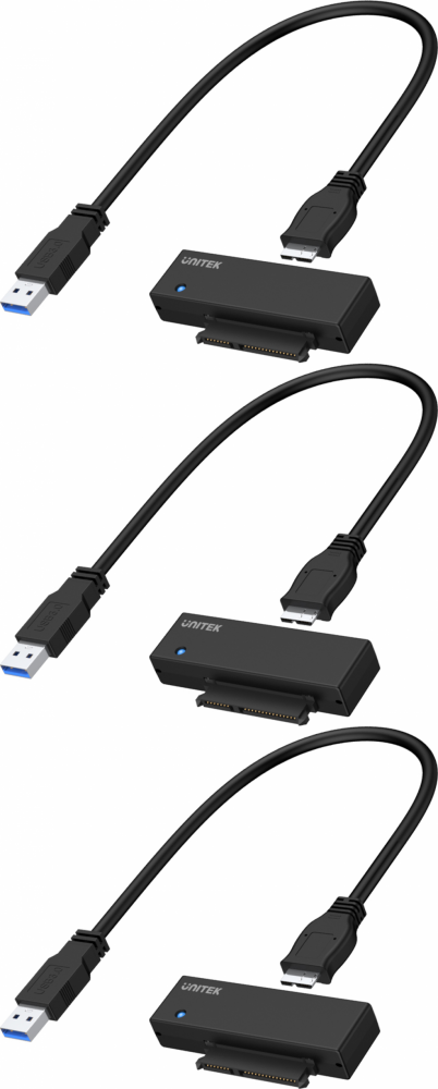 3x Adapter Unitek Y-1039 mostek USB 3.0 - SATA III 2,5"/3,5", 80cm, czarny