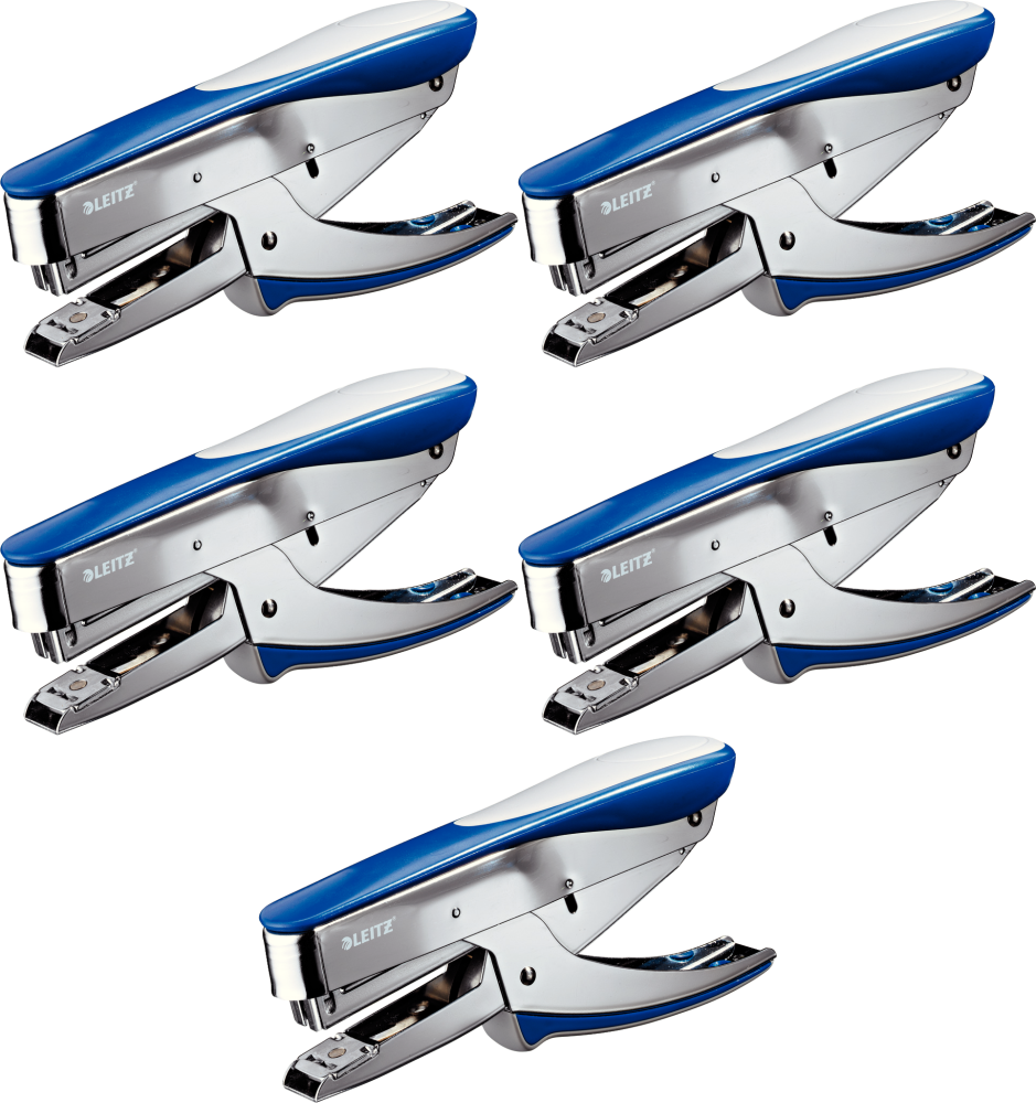 5x Zszywacz nożycowy Leitz 5548, do 30 kartek, niebieski