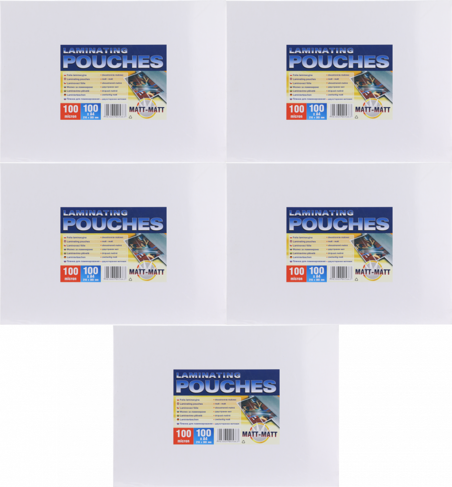 5x Folia do laminowania Argo, 216x303mm, A4, 2x100 μm, dwustronnie matowa, 100 sztuk