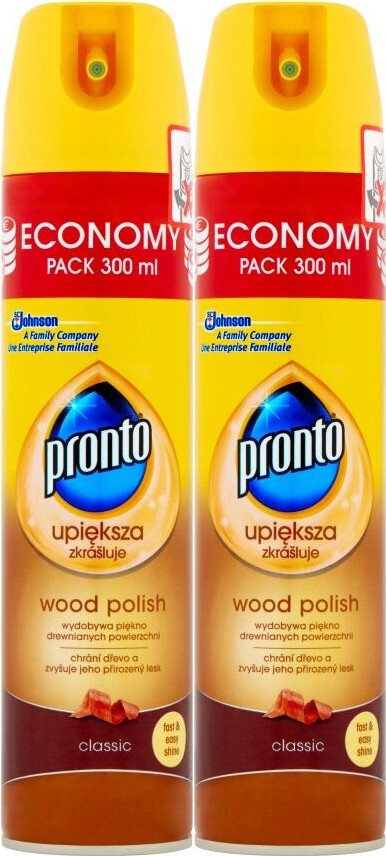 2x Spray do pielęgnacji mebli Pronto Wood Classic, 300ml