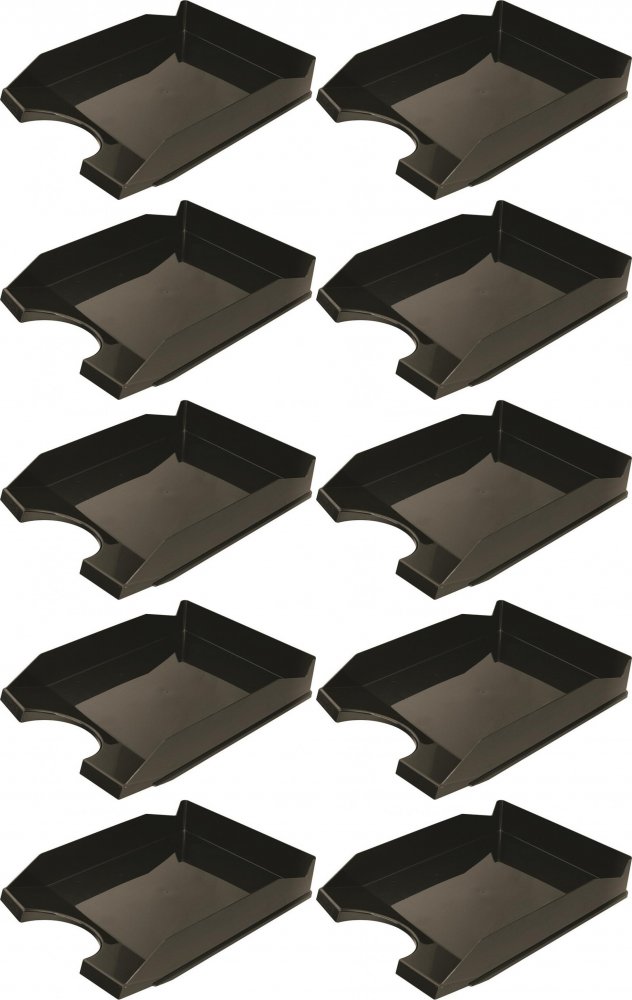 10x Półka na dokumenty na biurko Office Products, A4, plastikowa, czarny