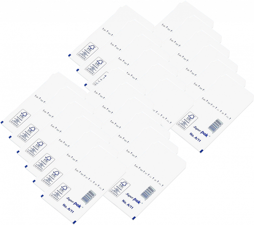 200x Koperta bąbelkowa NC Super Pak, A11, z paskiem HK, 1 sztuka, biały